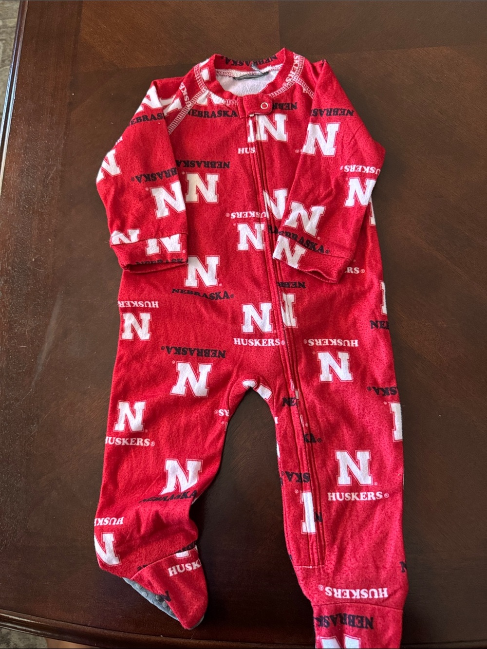 Huskers Red Baby One-Piece Footed Pajamas